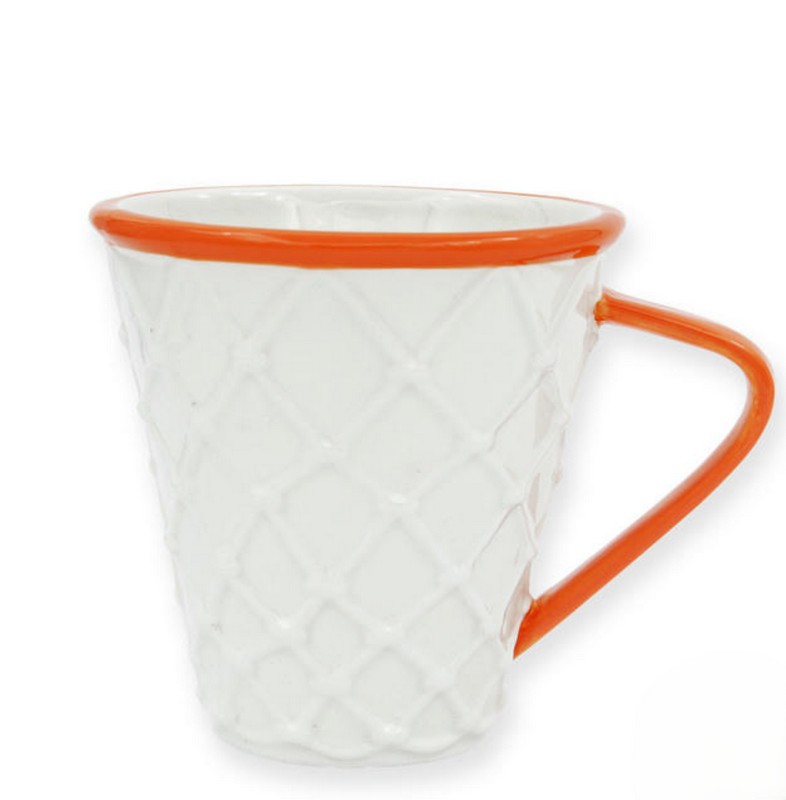 Tazza mug in ceramica con manico a forma di canestro di basket